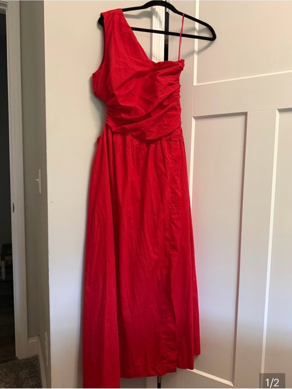 Abercrombie & Fitch One-Shoulder Red Evening Gown - Picture 3 of 3